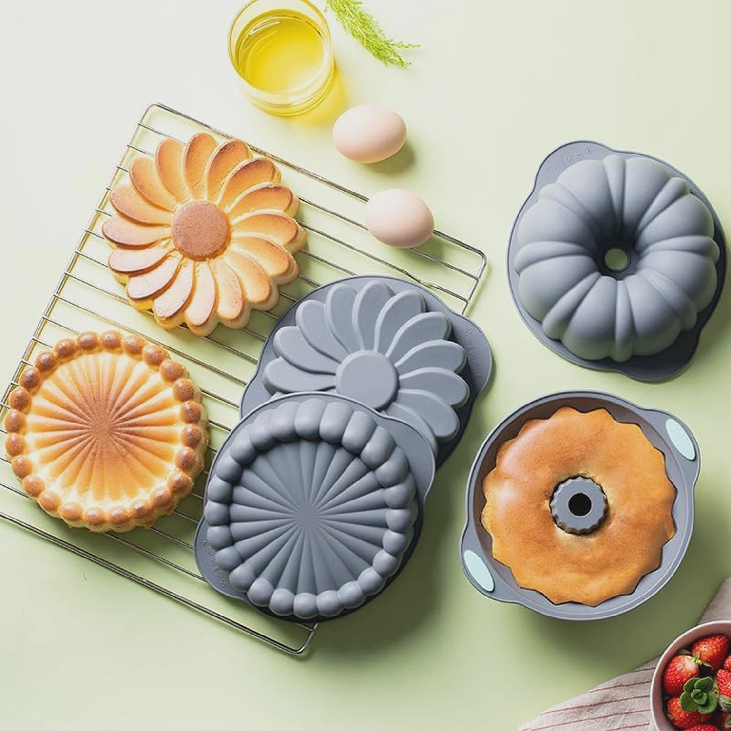 9-delige Siliconen Bakvorm Set - Non-stick & Hittebestendig - Diverse Vormen