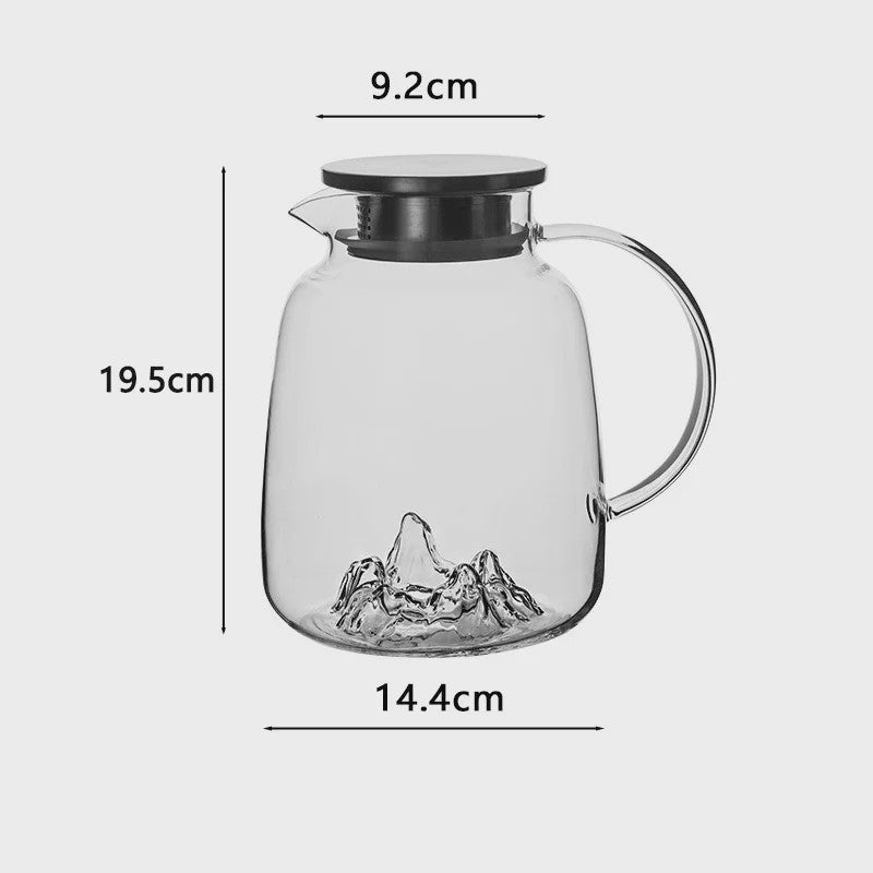 Unieke IJsberg Waterkan 2000ml met 4 IJsberg Glazen 370ml - Creatieve Drinkset