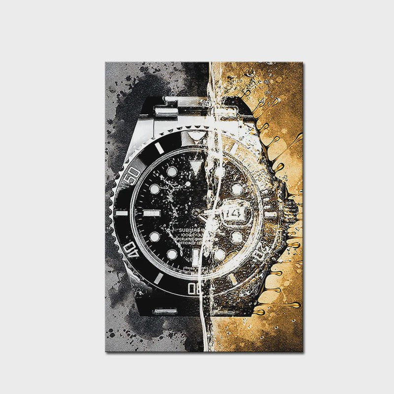 Luxe Horloge Canvas Schilderij - Pop Art Graffiti Muurdecoratie