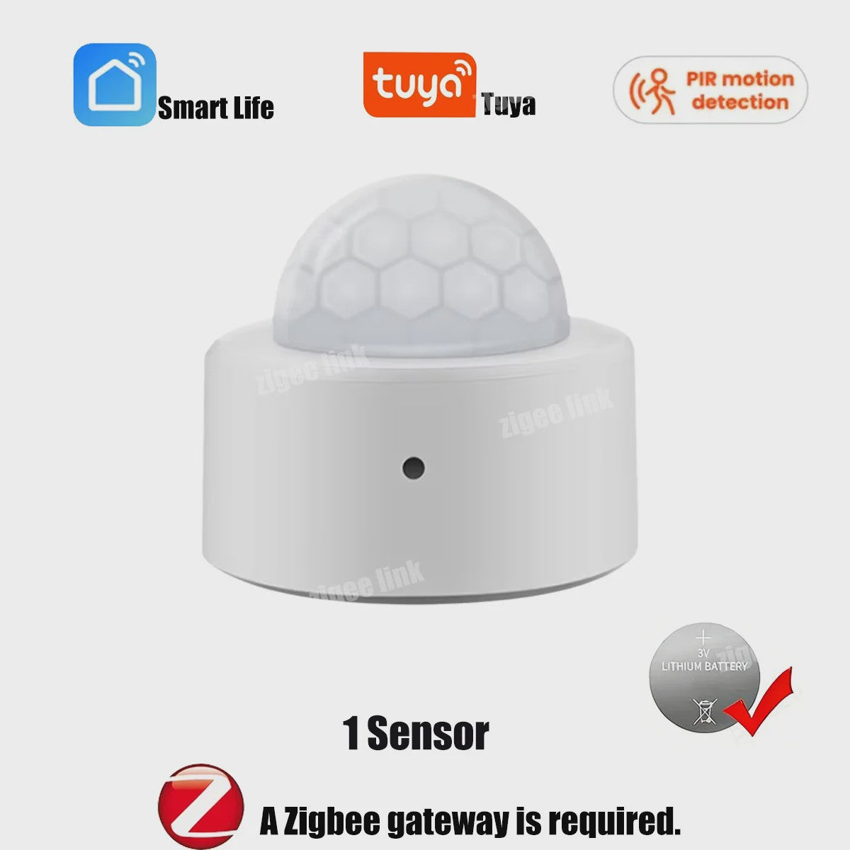 ZigBee 3.0 PIR Bewegingsmelder - Draadloze Slimme Thuisbeveiliging