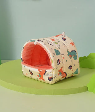 Schattig Cartoon Nestje voor Kleine Huisdieren - Warm & Zacht Hamsterhuisje