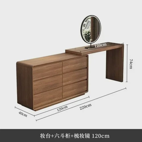 Moderne Houten Kaptafel met Spiegel en Ruime Opbergruimte