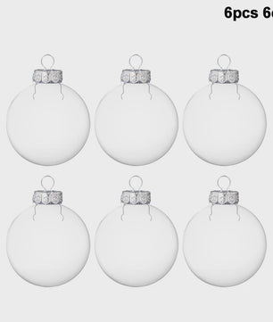 Set van 6 Transparante Kerstballen - Vulbaar & Ophangbaar - Decoratie & Cadeau