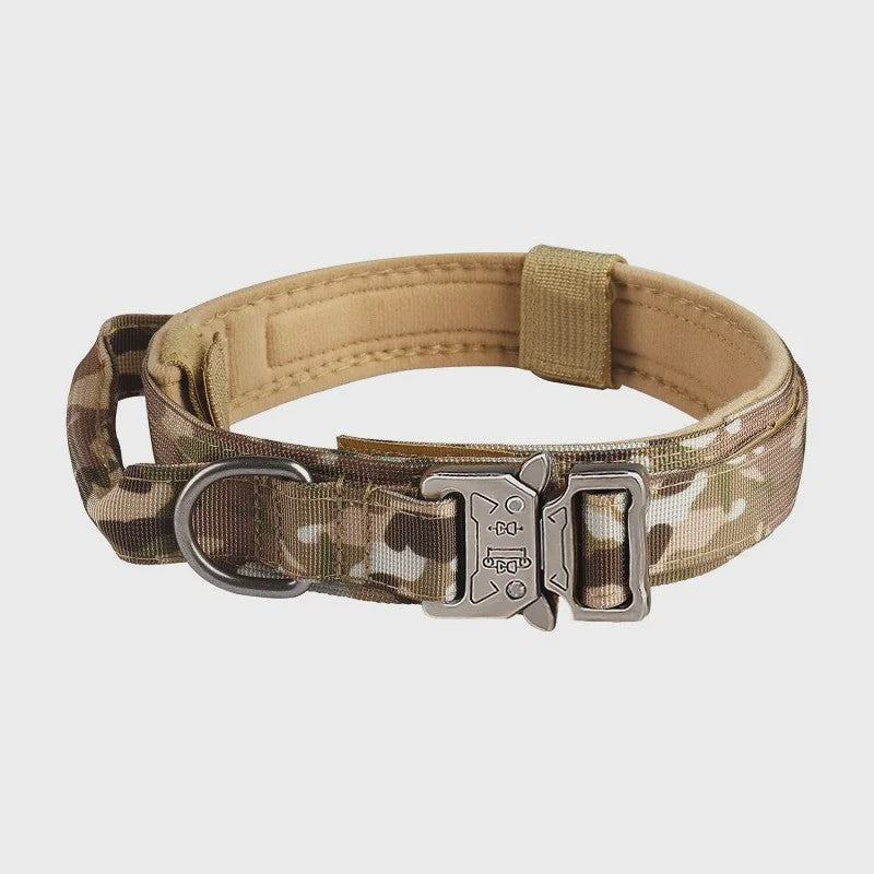 Sterke Tactische Hondenhalsband met Metalen Gesp - Nylon, Verstelbaar voor Training & Dagelijks Gebruik
