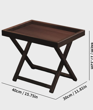 Inklapbare Bamboe bijzettafel - Theekleurig - Weerbestendig & Lichtgewicht