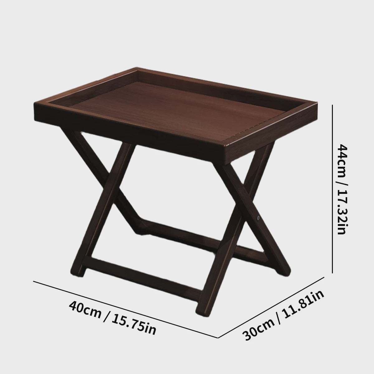 Inklapbare Bamboe bijzettafel - Theekleurig - Weerbestendig & Lichtgewicht
