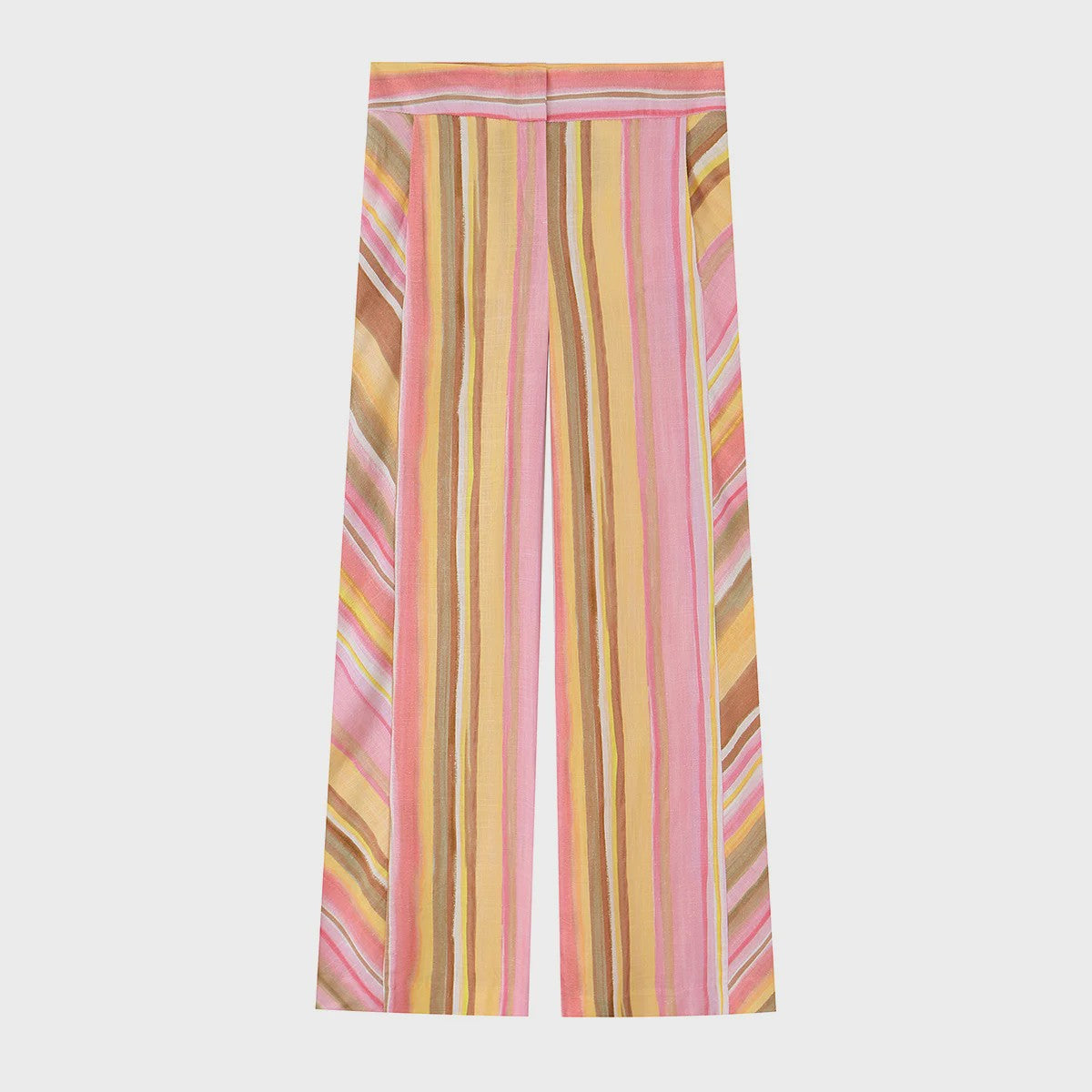 Dames Wide Leg Pantalon met Kleurrijke Strepen - Casual & Modieus