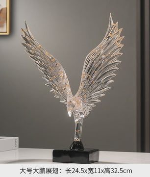 Abstracte Gouden Adelaar Sculptuur - Decoratieve Hars Beeldje voor Thuis