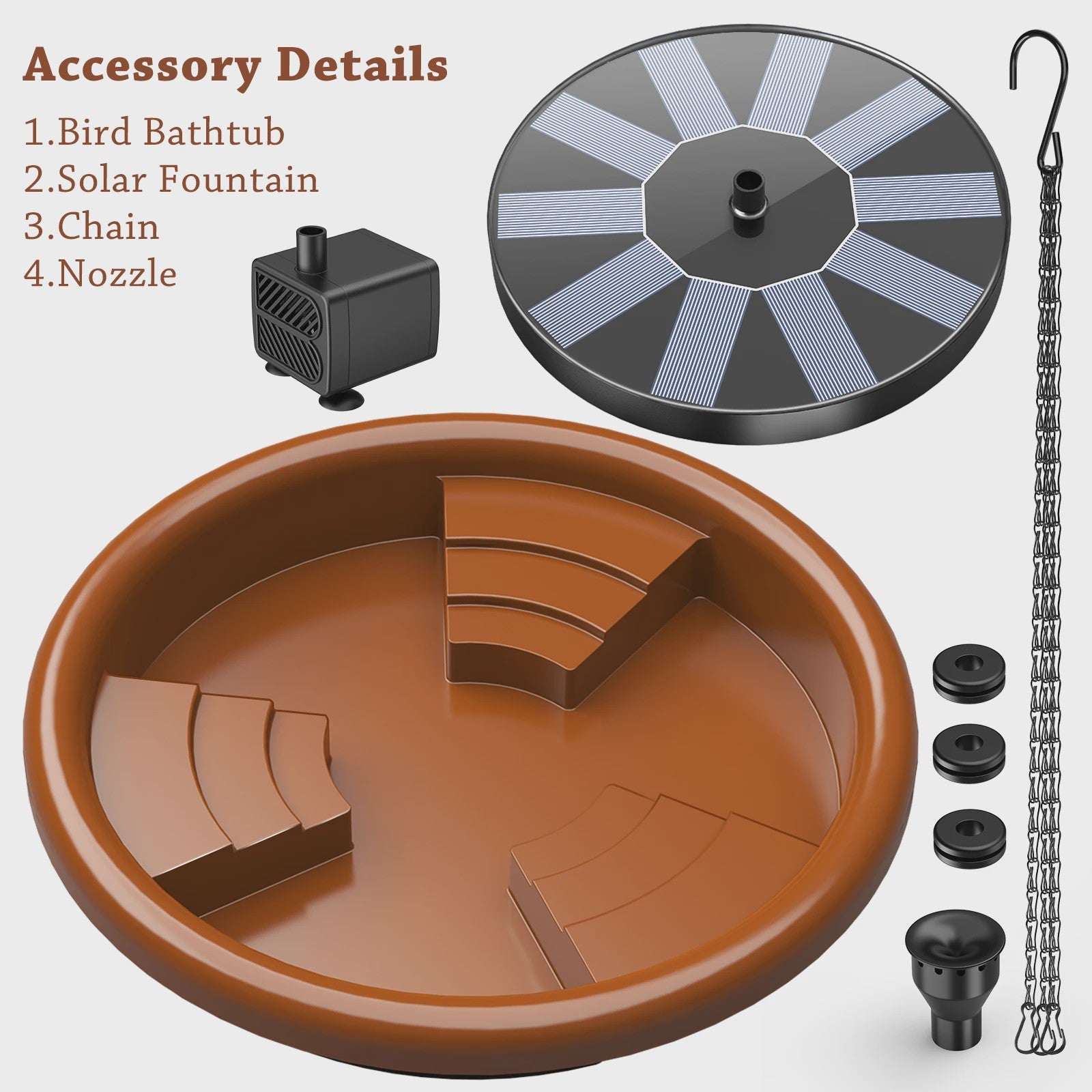 Vogelbad met Fontein & Ketting - Hangend Vogelbad voor Tuin & Patio