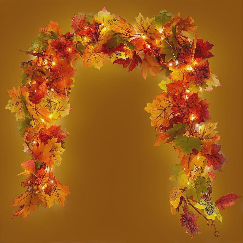 200cm Herfst Esdoornblad Slinger met Kunstbladeren - Decoratie voor Huis, Tuin, Halloween