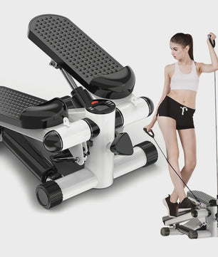 Mini Stepper met Weerstandsbanden - Compacte Full Body Workout Machine voor Thuis