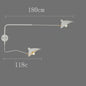 Industriële Zwarte Aluminium Wandlamp met Lange Arm - Verstelbaar LED Licht