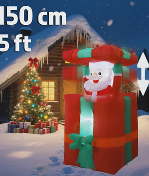 Opblaasbare Kerstman 1.5M - Feestelijke Tuindecoratie met LED Verlichting