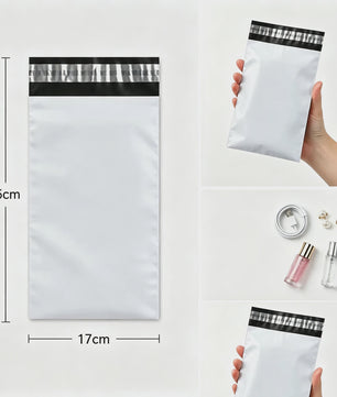 50x Witte Verzendzakken - Sterk Polyethyleen, Zelfklevend, Waterdicht - Ideaal voor Post en Koeriers