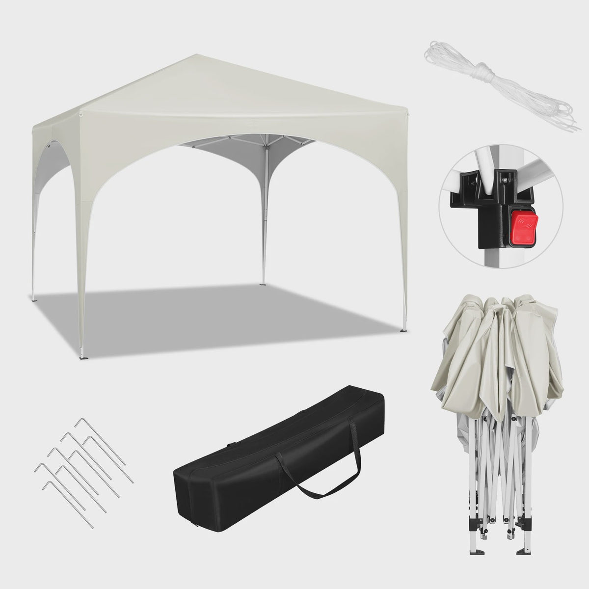 WOLTU 3x3m Waterdichte Partytent Gazebo - Inklapbaar & Snel Opzetbaar voor Tuin & Markt