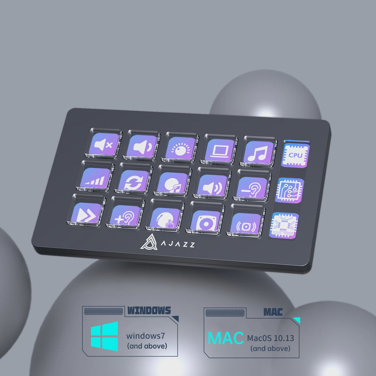 AJAZZ AKP03 Programmeerbaar Toetsenbord & Shortcut Controller voor Streaming, Trading en Audio