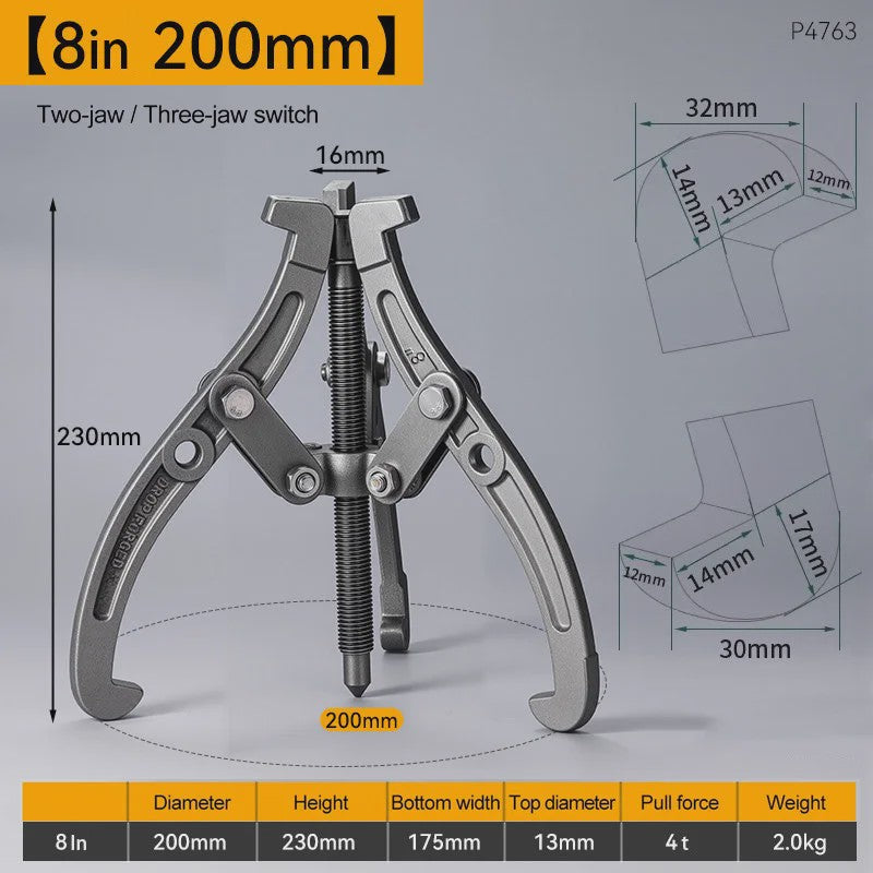 Robuuste 3-in-1 Trekker: 3- & 2-Bekken Trekker voor Lagers, Poelies & Vliegwielen (3, 4, 6 Inch)