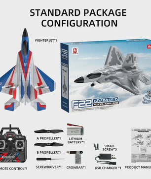 RC Vliegtuig F22 Raptor - Brushless, 4-Kanaals, EPP Schuim, 490mm Spanwijdte, Afstandsbediening Speelgoed voor Volwassenen