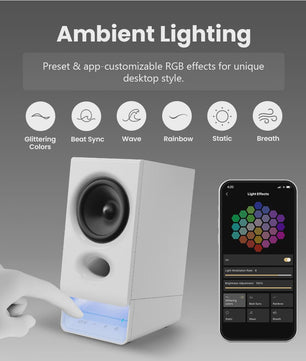 Edifier R20BT Bluetooth Boekenplank Speakers met Ambient Light & APP Controle
