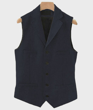 Herentrui Gilet Wol Tweed Visgraat Bruin - Klassiek Gilet voor Bruiloft & Feest