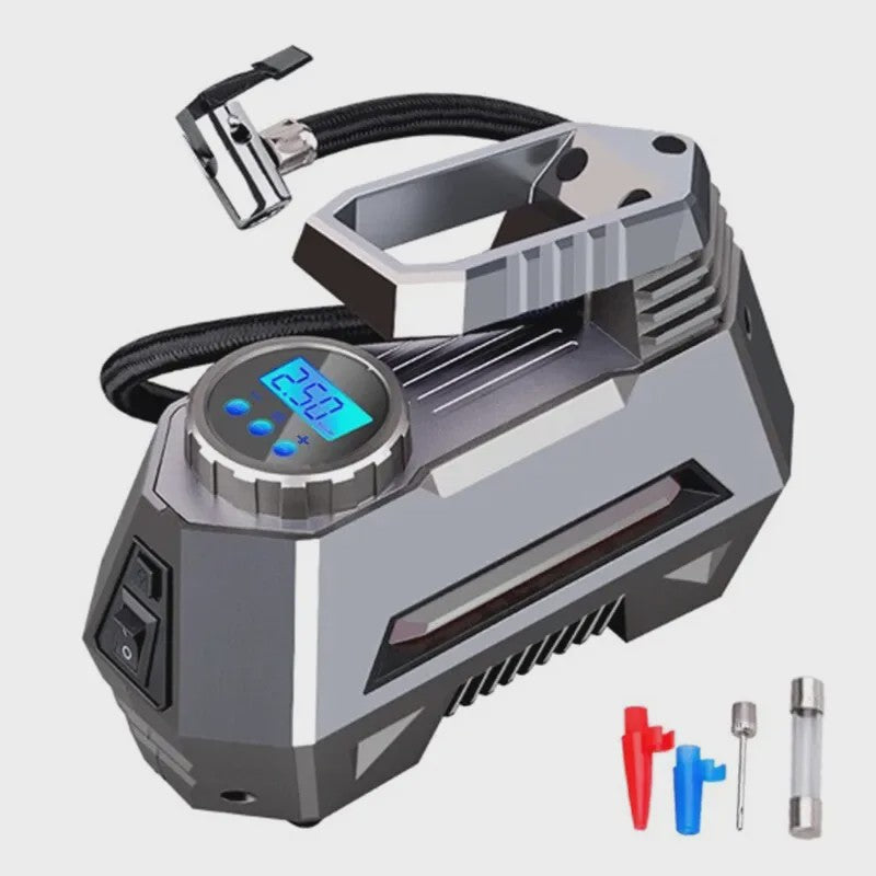 Draagbare 12V Auto Luchtpomp - 150 PSI Elektrische Bandenpomp voor Auto, Motor, Fiets & Ballen met LED