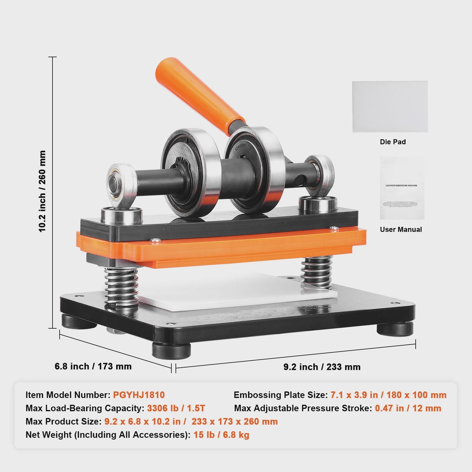 Handmatige Leer Snijmachine & Embossing Machine met Verstelbare Druk