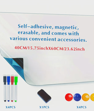Zelfklevende Magnetische Whiteboard Sticker - Uitwisbaar & Flexibel voor Kantoor en Klaslokaal