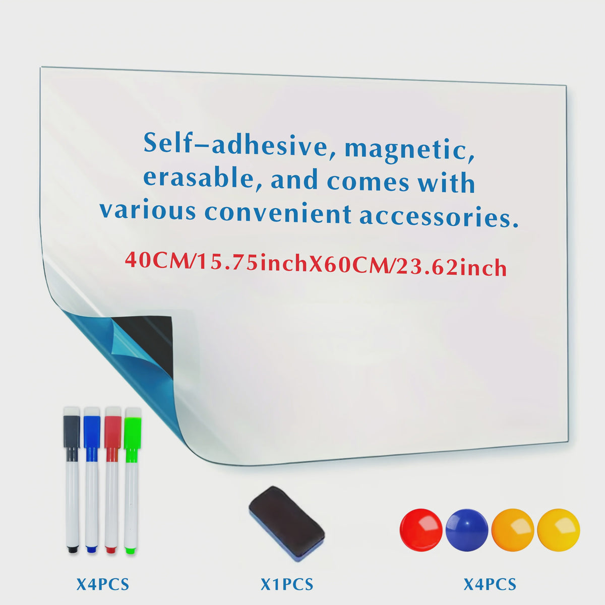 Zelfklevende Magnetische Whiteboard Sticker - Uitwisbaar & Flexibel voor Kantoor en Klaslokaal
