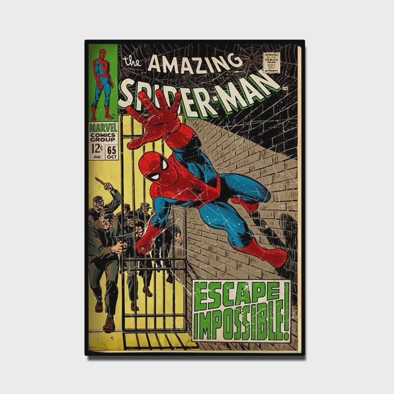 Retro Marvel Spider-Man Poster: Iconische Superheld Kunst voor aan de Muur