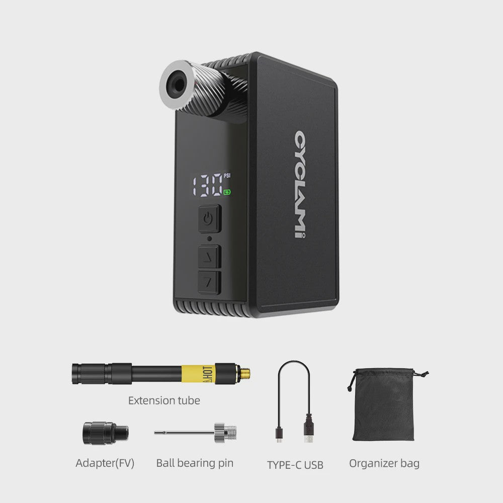 CYCLAMI AM6 Pro Mini Elektrische Fietspomp - Draagbaar, Digitaal, 150PSI