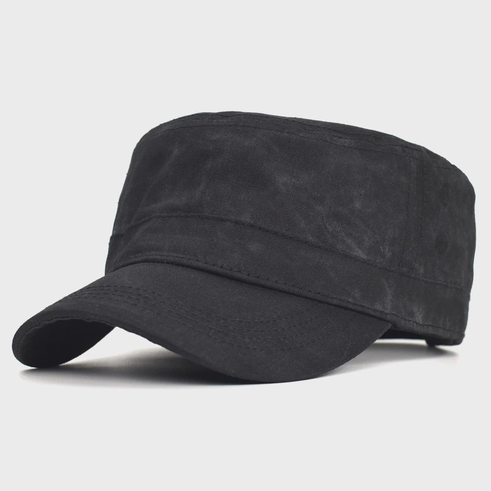 Waterdichte Canvas Militaire Pet voor Heren - Vintage Cadet Stijl