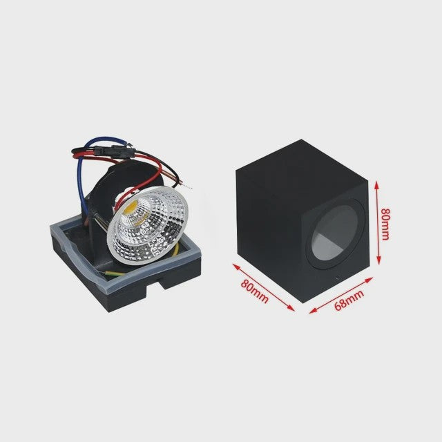 Moderne LED Wandlamp IP65 Waterdicht - Binnen & Buiten - 5W/10W Up/Down Licht - Kubus Design voor Tuin & Portiek