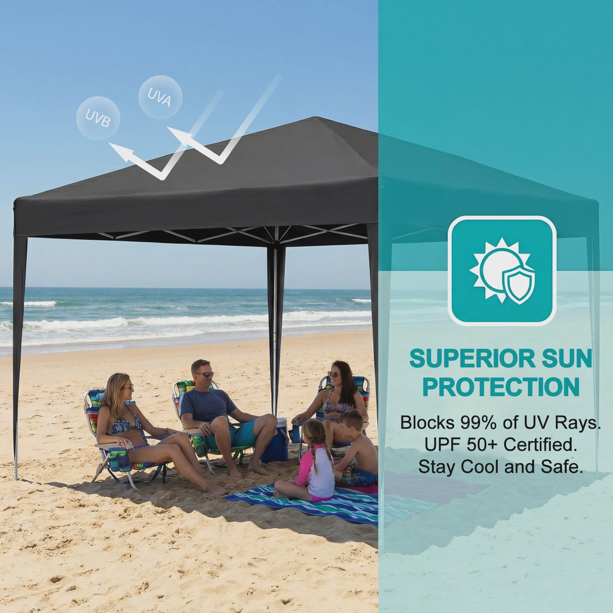 3x3m Pop-Up Gazebo Partytent - Waterdicht, UV-beschermend & Draagbaar