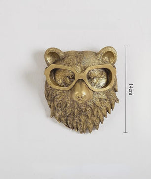 Gouden Hertenkop Wandhaak - Decoratieve Resin Muurhanger met Opbergfunctie