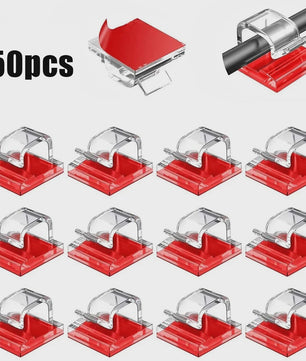 50 Stuks Kabel Organizer Clips - Kabelmanagement & Snoerhouder voor Bureau, Wandmontage & Opladen