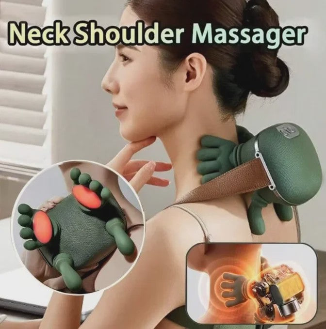 Draagbare Slimme Nek- en Schoudermassager - USB Oplaadbaar, Ideaal Cadeau