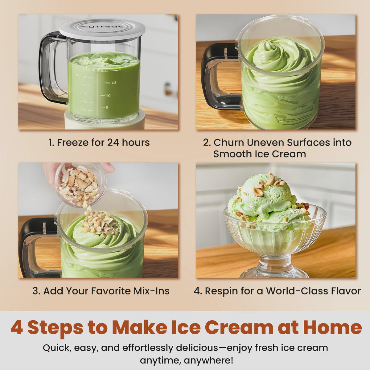 Automatische IJsmachine 12-in-1: Maak IJsl, Sorbet, Frozen Yogurt & Smoothies