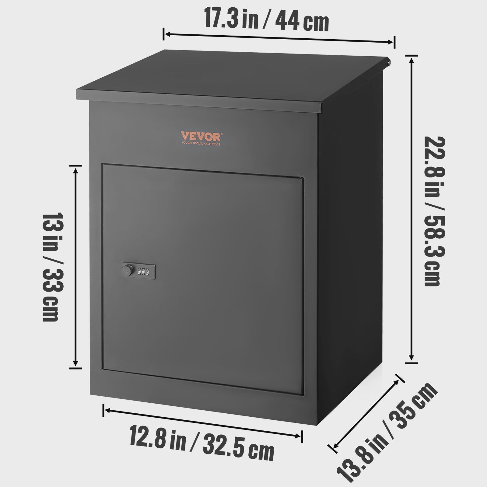 Wandmontage Brievenbus met Anti-diefstal Slot - IPX3 Waterdicht & Grote Opslag voor Pakketten