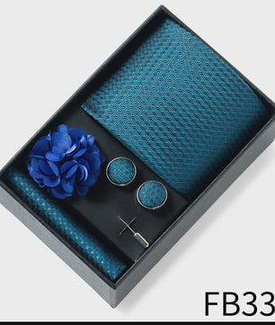 Luxe Heren Cadeauset: Strikdas, Zakdoek, Manchetknopen, Clip & Broche - Perfect voor Bruiloft & Feest