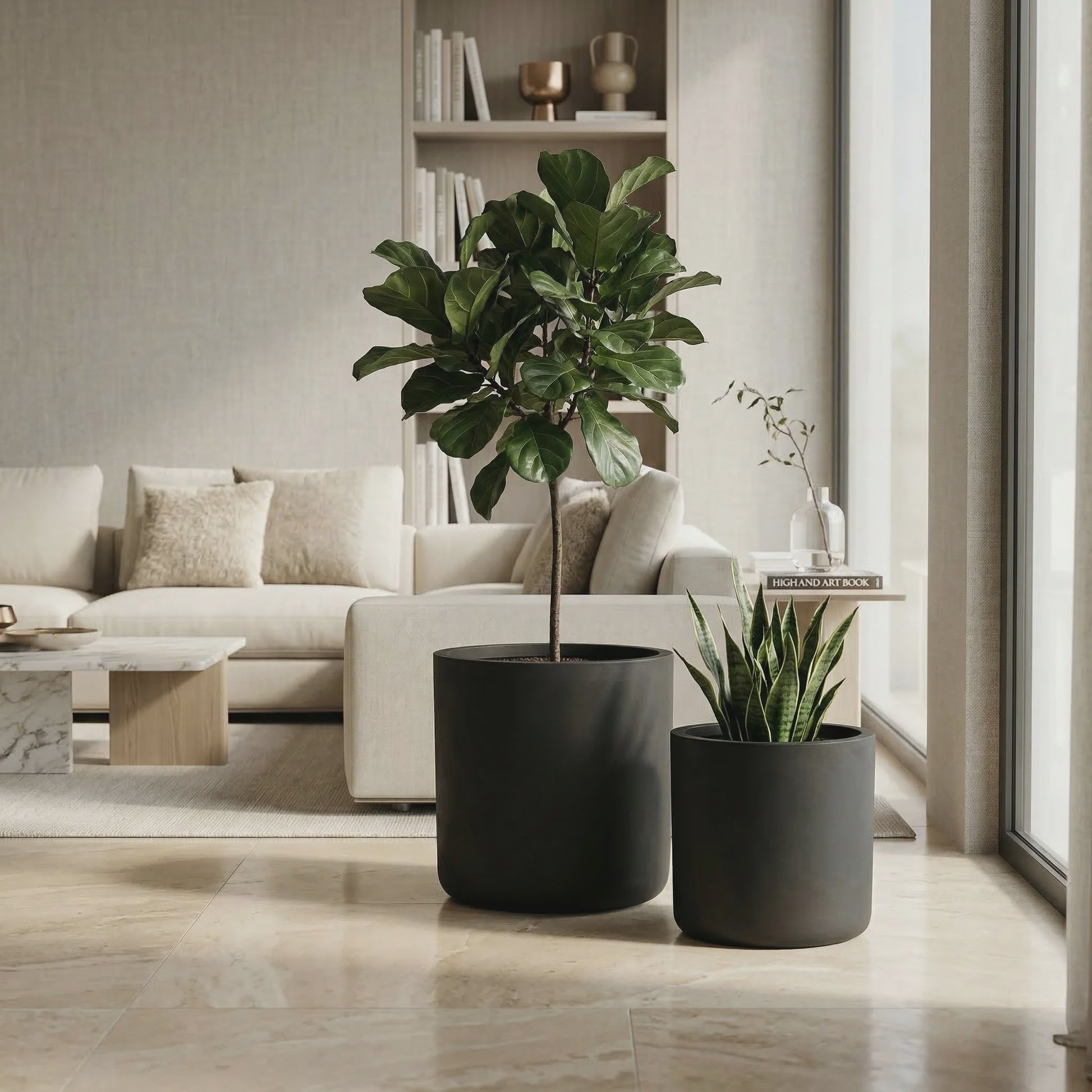 Grote Gevroren Steenlook Bloempot - Stijlvolle Plantenbak voor Bonsai & Balkon