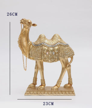 Luxe Gouden Camel Beeld - Decoratief Kunstobject voor Binnen