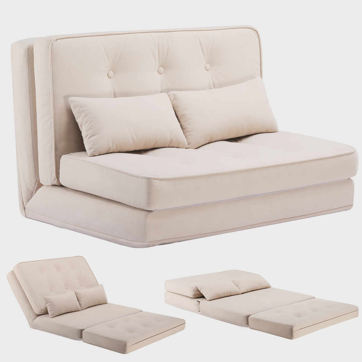 3-in-1 Slaapbank met Verstelbare Rugleuning - Compact en Comfortabel