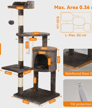 Luxe Kattenboom met Krabpalen, Huisje en Speeltjes - Multi-Level Kattenhuis