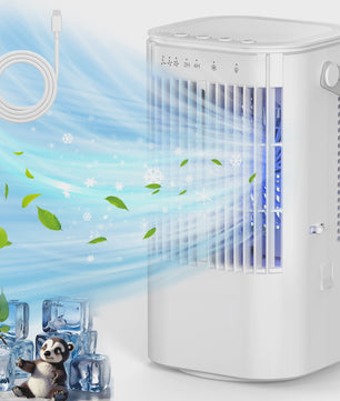 Draagbare Ventilator met 900ml Tank, 7-kleuren Nachtlampje & USB - Ideaal voor Huis en Kantoor