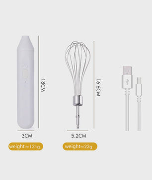 Draadloze Multifunctionele Garde: Compacte Handmixer met Melkopschuimer & Automatische Roerder