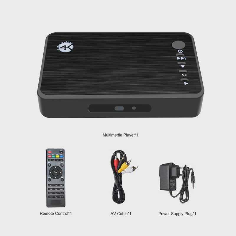 4K Ultra HD Media Player voor Auto & TV - Speel Al Je Media Af via USB, SD, HDD