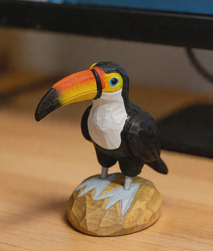 Handgesneden Houten Vogel Beeldjes: Toekan, Adelaar & Meer - Unieke Decoratie