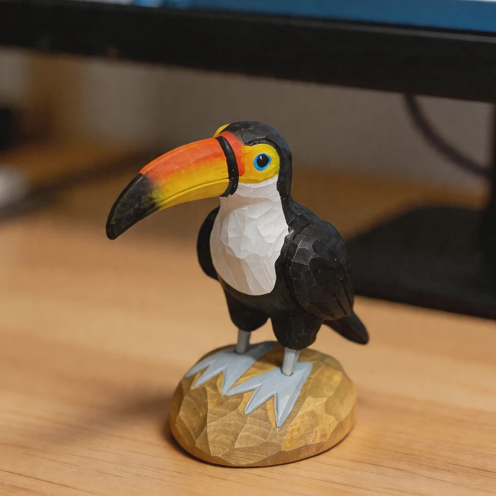 Handgesneden Houten Vogel Beeldjes: Toekan, Adelaar & Meer - Unieke Decoratie