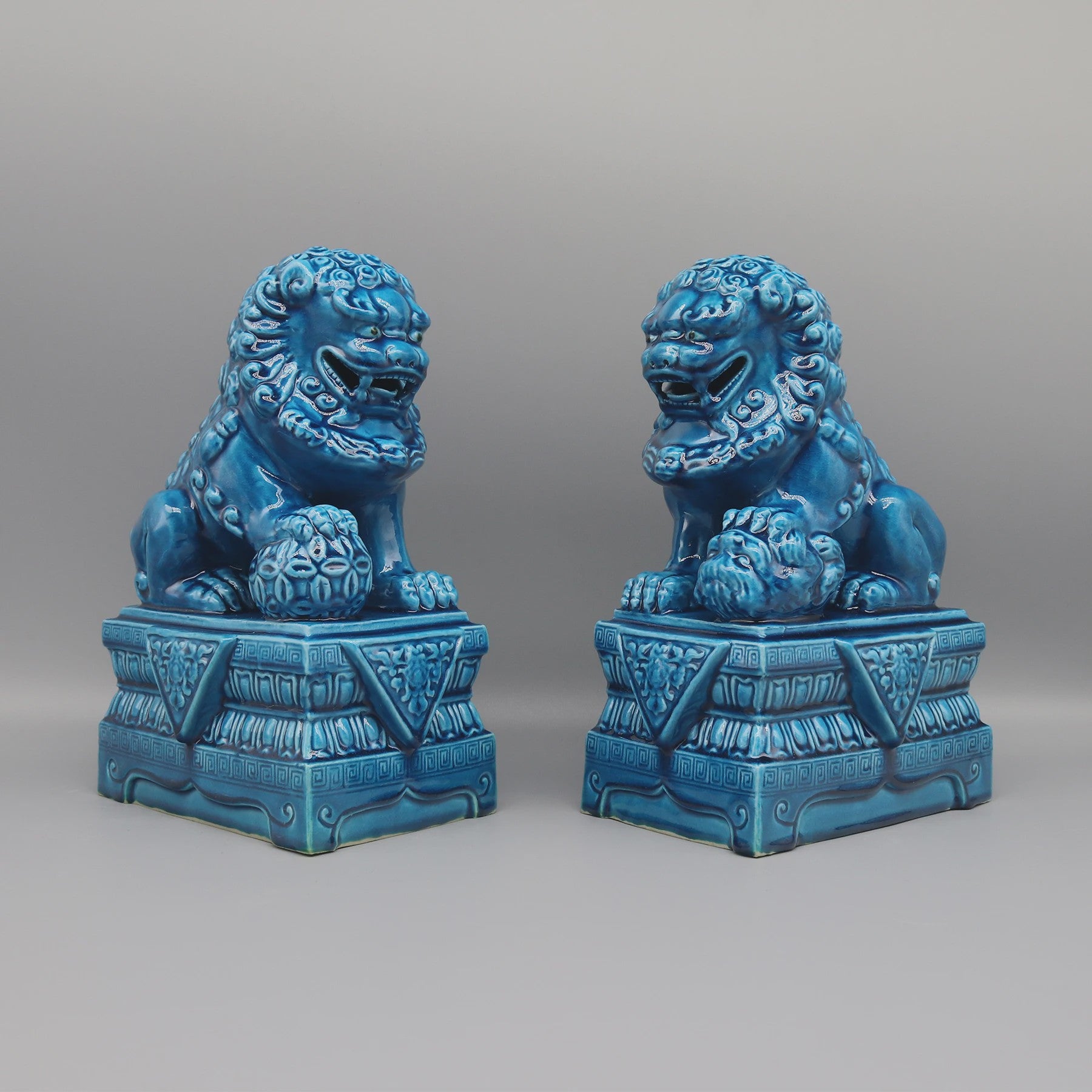 Set van 2 Chinese Foo Dogs Leeuwenbeelden - Keramiek - Woondecoratie