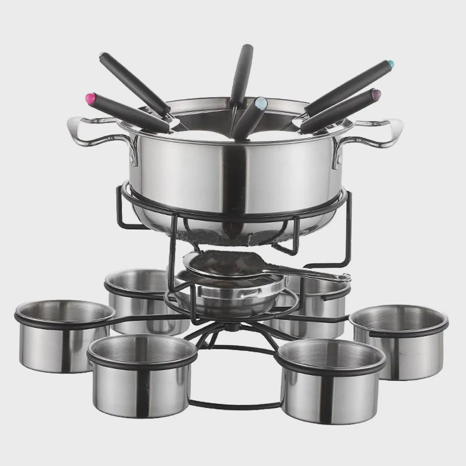 RVS Fondue Set met Kookstel - Ideaal voor Feestdagen, Kamperen en Buiten